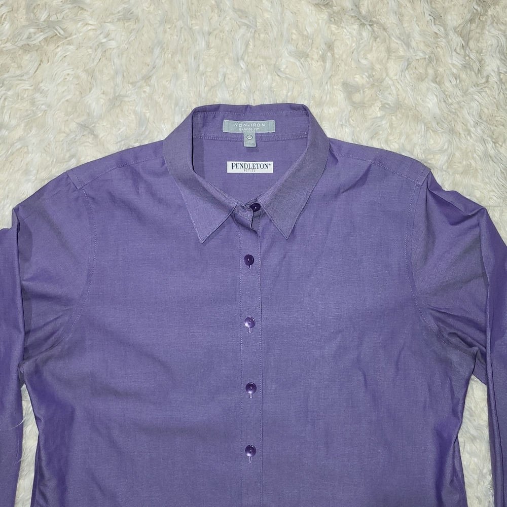 Pendleton Purple Long Sleeve Fitted Button Down S… - image 2